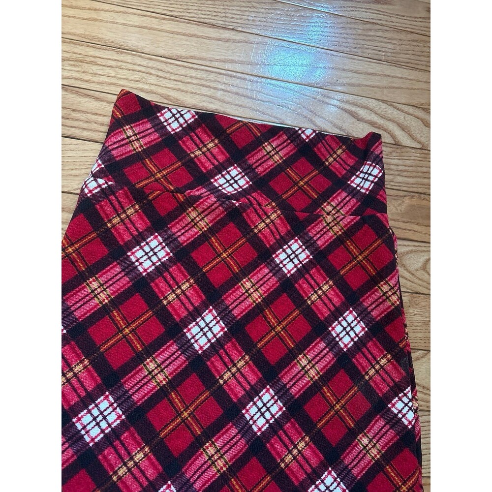 Women's plaid mini pencil skirt red white romantic Scottish Irish 4th of July